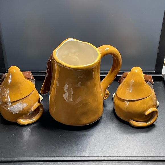 Douglas By Russ Berrie Dog Coffee Mug & 2 Jars Trinket Sugar Tea Anthropomorphic - Picture 5 of 11